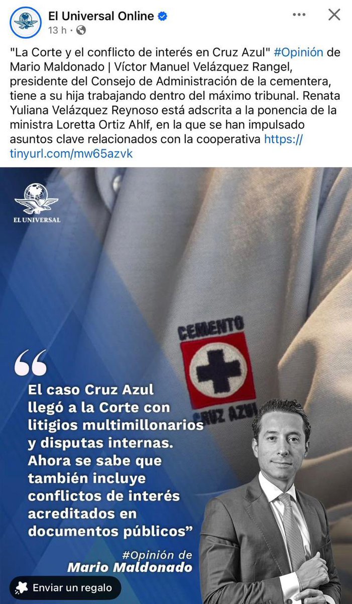 OCooperativista's tweet photo. La ley debe ser imparcial pero como es México se puede todo tristemente jueces a modo ,dados cargados a favor de la disidencia de Víctor Velázquez ahora se sabe por qué y existe conflicto de intereses YA BASTA DE TANTA CORRUPCIÓN @SCJN  @lumendoz  @Claudiashein @juliomenchaca_ https://t.co/6zwKv4aODZ