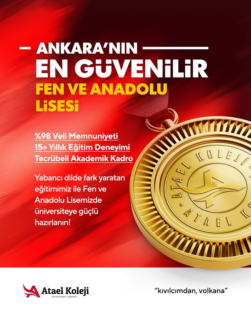 AtaelKoleji's tweet photo. Ankara’da güvenin adı, başarının adresi.
Fen ve Anadolu Lisemizle öğrencilerimizi sadece sınavlara değil, geleceğe emin ve güçlü adımlarla hazırlıyoruz. 🎓 https://t.co/MUvoHOHX38