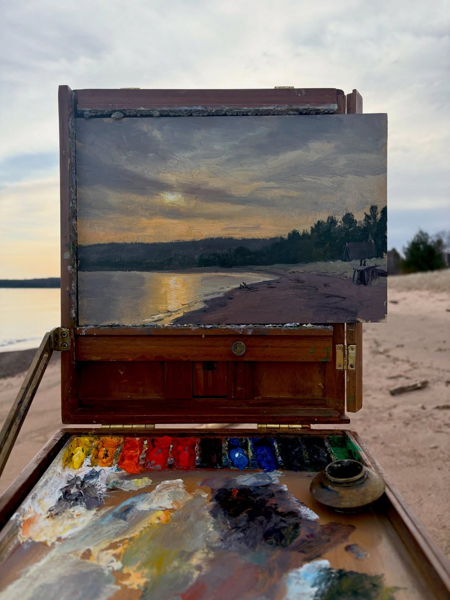 New work from my brother Joe, done this morning on Lake Superior where he has a summer home.