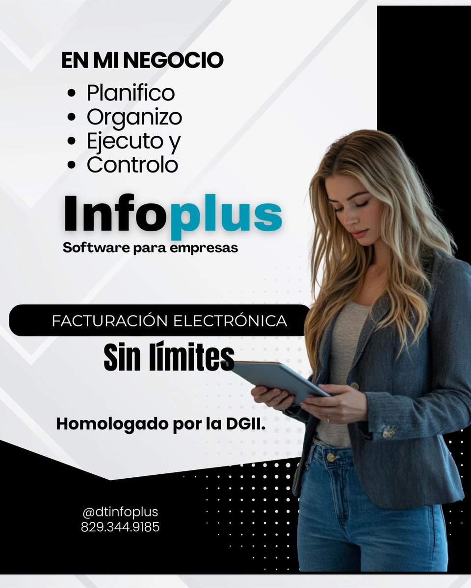 dtinfoplus's tweet photo. Un #ERP diseñado de manera segura y confiable para administrar grandes, medianas y pequeñas empresas
Sus módulos administrativos se adaptan a tu tipo de negocio.
Homologado por la DGII
#infoplus
#dtinfoplus
https://t.co/ITxFSxyPoD https://t.co/VYCDni0fz0