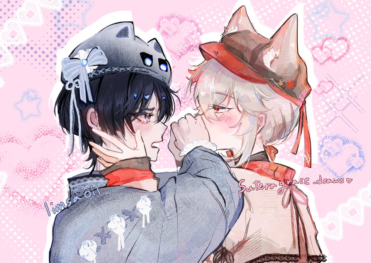 Gracesy_Grace's tweet image. 🍁: Just one kiss?💕
☂️: No we're outside.…fine!(////)
💖💘💝💕💞💓💗🩷　collab with @arezeheh 
#kazuscara #kazuwan #kazuha #scaramouche #wanderer