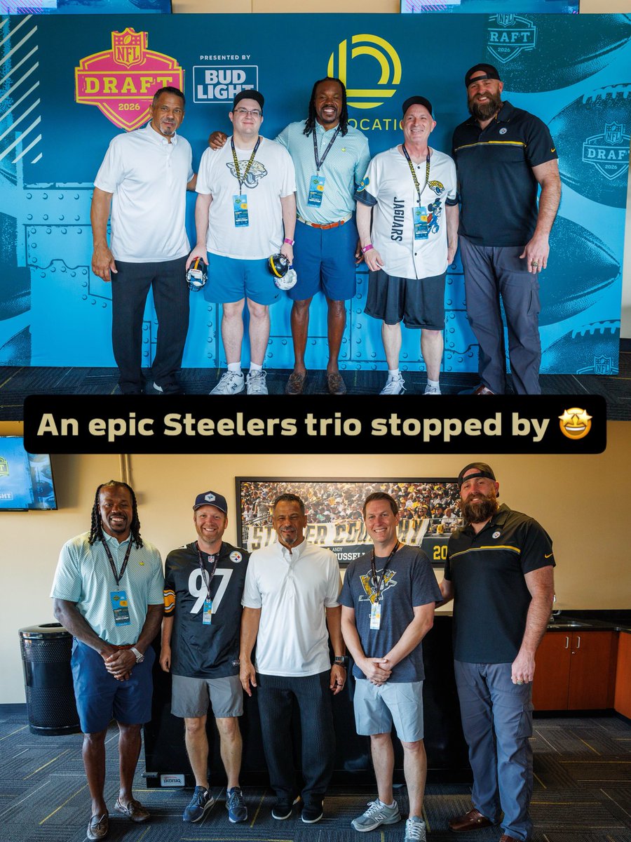 onlocationexp's tweet image. Started our day yesterday #OnLocation with not one, not two, but THREE @steelers icons 👏

Shoutout to Rod Woodson, Joey Porter and Brett Keisel for coming through 💛🖤 #NFLDraft #CloserThanEver