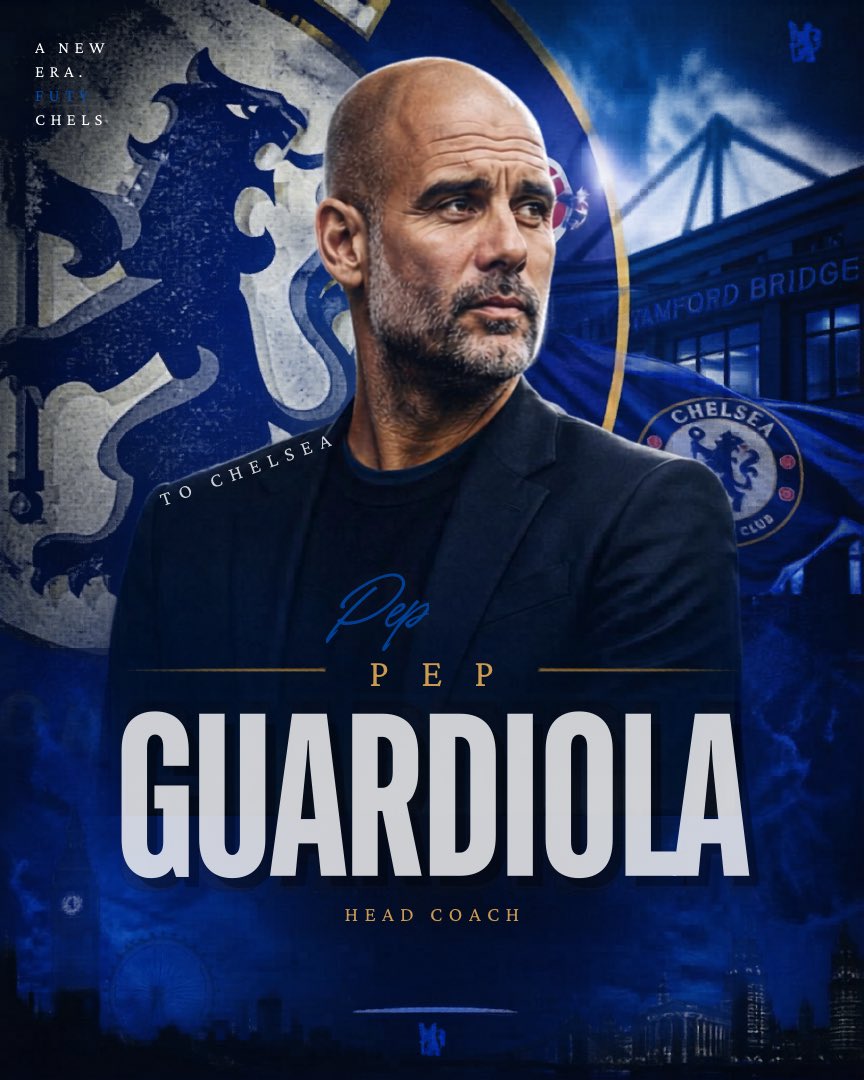 🚨🚨 BREAKING: Pep Guardiola OPEN to joining Chelsea next summer 👀

Sources indicate Guardiola is interested in a potential move, with the idea of taking over at Stamford Bridge gaining traction behind the scenes.

The Spaniard is said to be intrigued by the challenge of