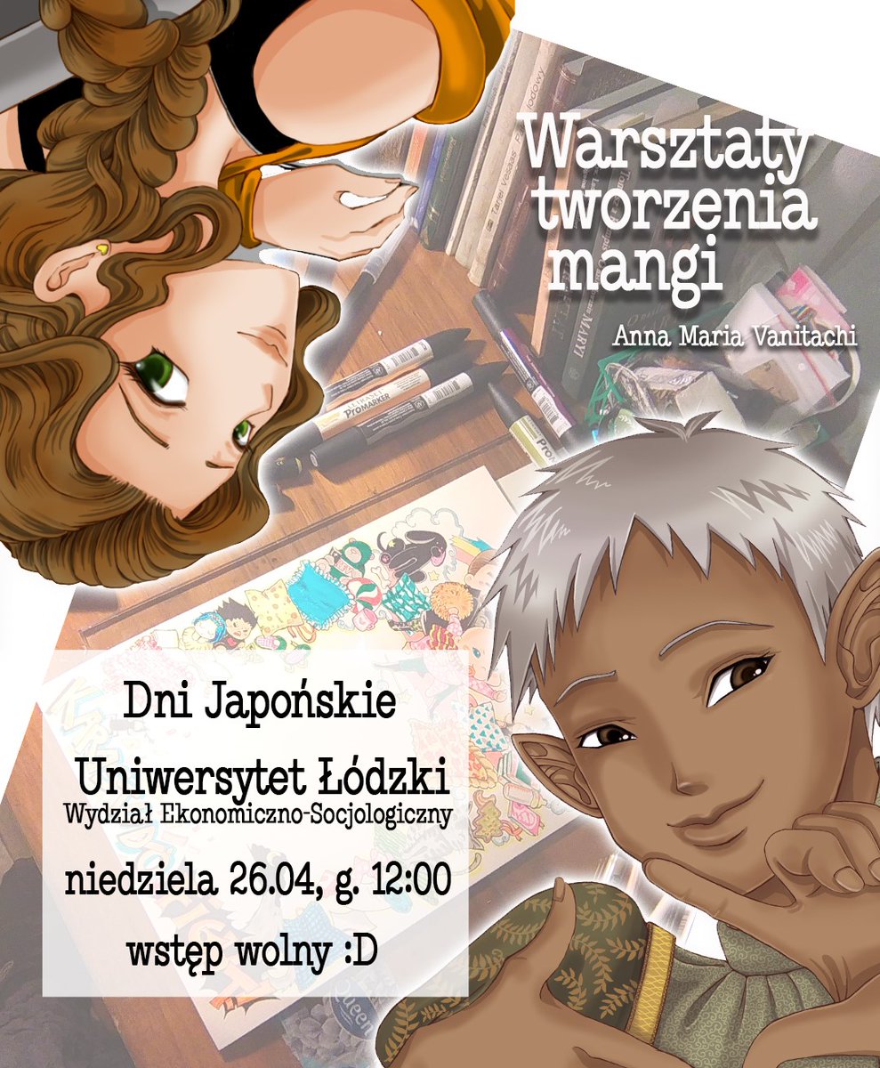 AMVanitachi's tweet photo. Już jutro, o godzinie 12:00, w ramach XXIX Dni Japońskich na Uniwersytecie Łódzkim, odbędą się warsztaty tworzenia mangi!
https://t.co/19A4OyYJpZ
#manga #rysowaniemangi #warsztatymangi #warsztatykomiksowe https://t.co/NxNuE48kt1