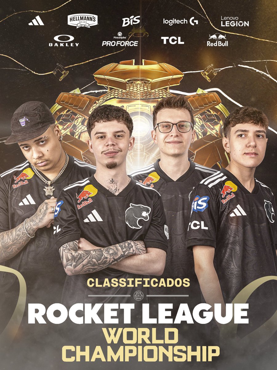 FURIA's tweet image. Classificados pro mundial de Rocket League! ✅

Além da vaga conquistada pro Major e pra #EsportsWorldCup, a #FURIARL garantiu presença no #RLCS World Championship, que será em setembro!