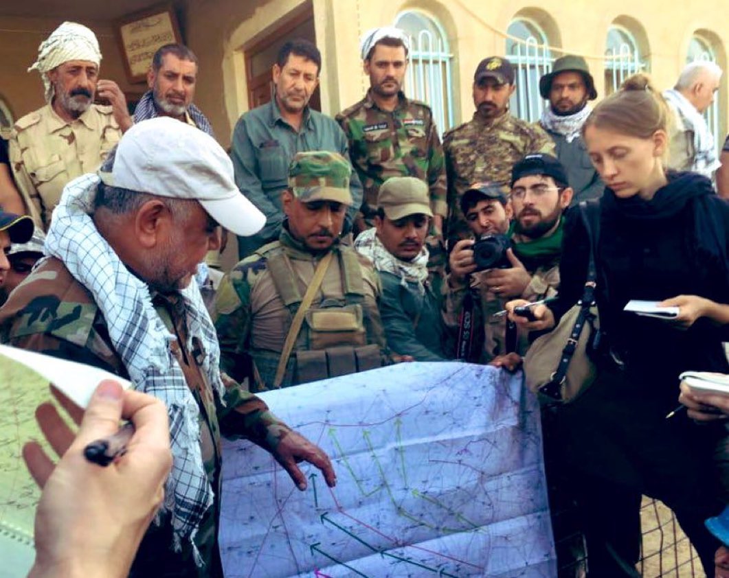 AdamNN's tweet photo. @shellykittleson accompanied the #PMFterrorists and “axis of terrorism and war crimes” of Bader militias when they committed atrocities against Iraqi Sunnis in Anbar , Salhualdein etc . 
Hadi AlAmiri of Bader militias 👇👇 https://t.co/BRsnxVcgQe