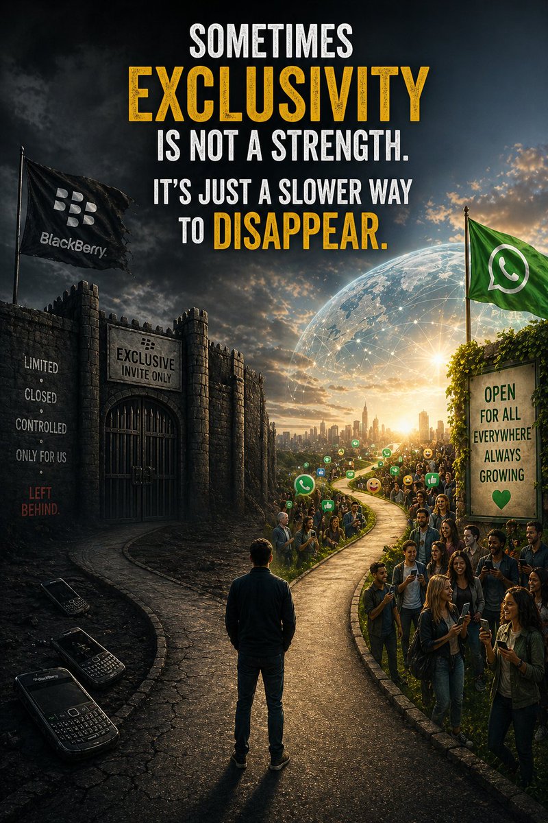 sammicrypt's tweet photo. Sometimes exclusivity is not a strength.
It's just a slower way to disappear. https://t.co/0CfYazGydO