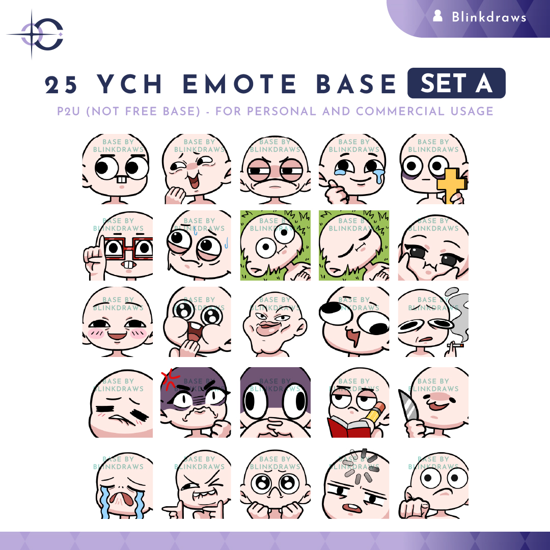 🛒 shop update 
— 25 Emote Bases - Set A | PSD

I’m excited to share 25 emote bases for you to create your own Twitch or Discord emotes!!

🔗 Link in the thread below!
#emoteartist #emotes #COCrushShop