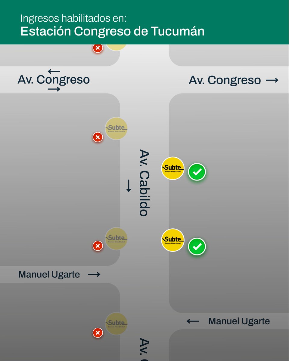 basubte's tweet image. ⚽ Este sábado, por River–Aldosivi, la Ciudad extiende el horario para volver más rápido.

🚇 Trenes hasta 1 a.m. desde Congreso de Tucumán. Paradas: Olleros, Palermo, Pueyrredón y 9 de Julio.

⚠️ Chequeá accesos habilitados.

#subte #buenosaires #river