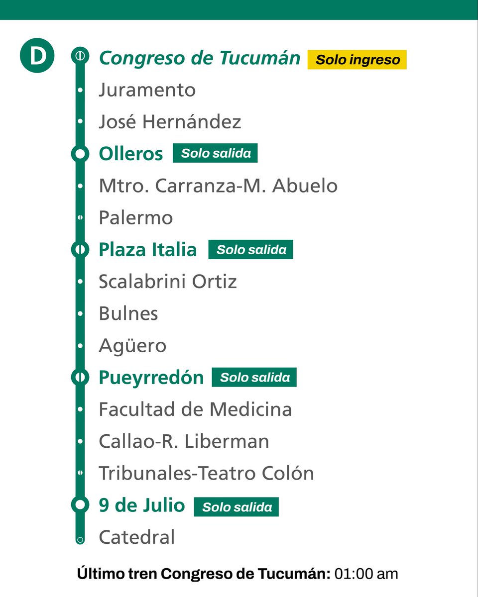 basubte's tweet image. ⚽ Este sábado, por River–Aldosivi, la Ciudad extiende el horario para volver más rápido.

🚇 Trenes hasta 1 a.m. desde Congreso de Tucumán. Paradas: Olleros, Palermo, Pueyrredón y 9 de Julio.

⚠️ Chequeá accesos habilitados.

#subte #buenosaires #river