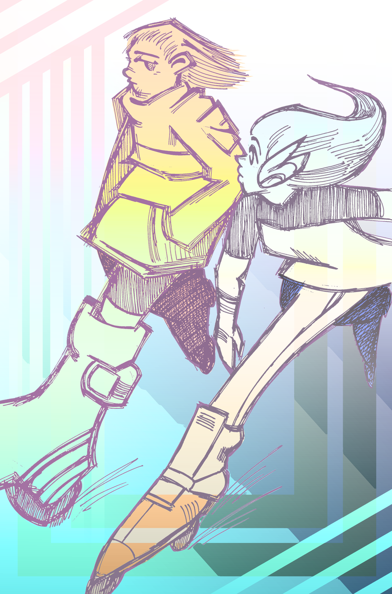 DreamMareEXE's tweet photo. Yesterday during break I tried my best to draw as fast as possible on paper, now at home I've experimented with coloring the drawing and the negative layer effect, it looks interesting as an experiment, makes the moment feel dream like.
#art #digitalart #inlines #skating https://t.co/Gh28jkRYPp