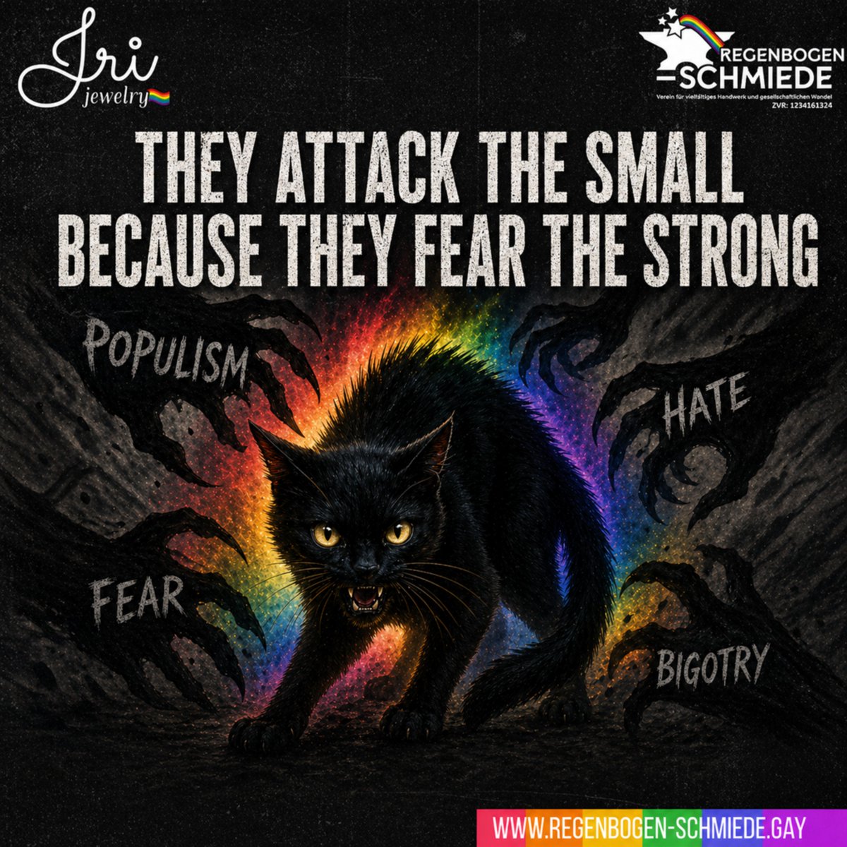 RegenbogenSchmi's tweet image. They attack the small because they fear the strong.

#Hate always looks for a target.
But visibility, courage, and solidarity are stronger than fear.

#LGBTRights #HumanRights #NoHate #Solidarity