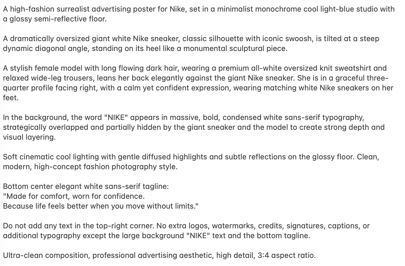 基于参考图的 Nike 超现实海报 - Reference 1