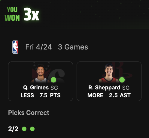 betparlayers's tweet image. wins on wins on wins..    

picks from parlayersfs.com 

#PrizePicks #Pick6 #NBAPicks