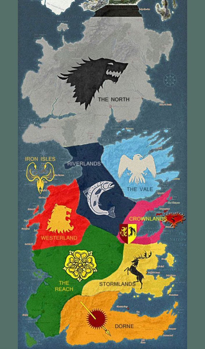 Amazing map of Westeros houses