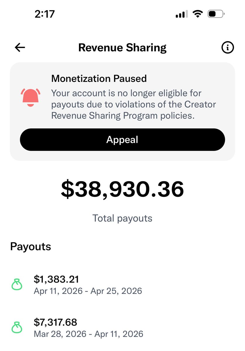 Jvnior's tweet image. I’m going to say the truth.

I’m a Muslim Palestinian on X.

Yesterday my X payouts went from
$8,000 every 2 weeks to $1,000.

I complained about it to @nikitabier.

Many Zionist accounts targeted me.

Told him to remove my monetization.

3 hours later, my monetization is gone.
