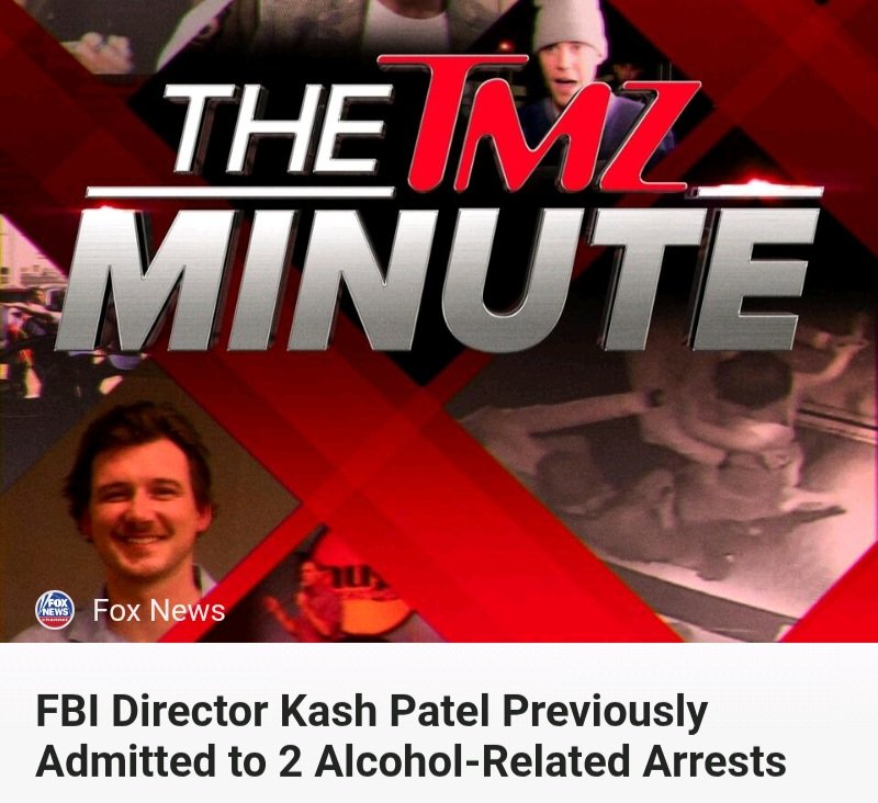 PerryWhiteE29's tweet image. #KashPatel's lengthy history of #booze related #crimes am been found out