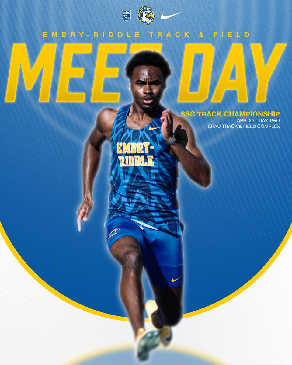 ERAUXCTF's tweet image. The second and final day of the @D2SSC Track Championship begins in a just under an hour!! 

🆚 SSC Track Championship
📍 Daytona Beach, Fla.
🏟️ ERAU Track and Field Complex
📈 results.tfmeetpro.com/Elite_Timing_a…

#GoERAU // #MeetDay