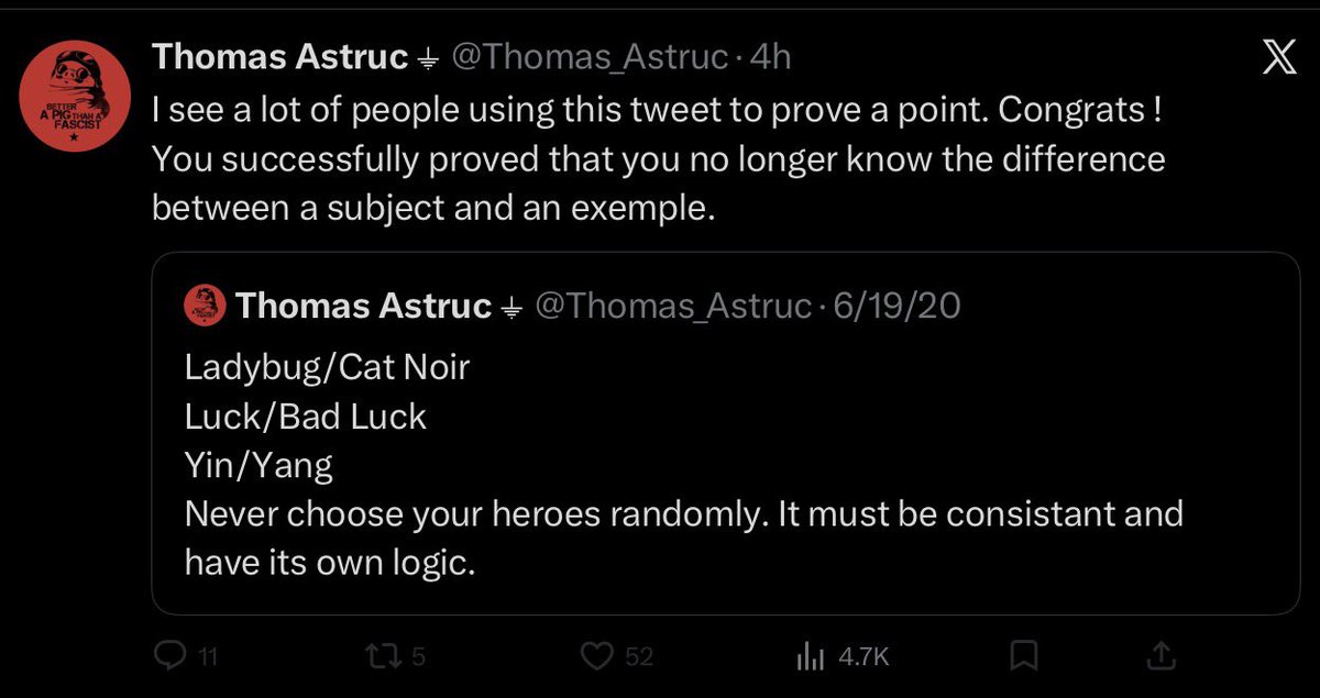 What the fuck is he talking about? He said yin and yang was never a theme in mlb but in the original tweet HE PUTS IT AT THE SAME LEVEL TO LUCK/BAD LUCK A CORE THEME OF THE CHARACTERS AS SUPERHEROES. Why does he want to purposefully makes his show less meaningful and gaslight us?