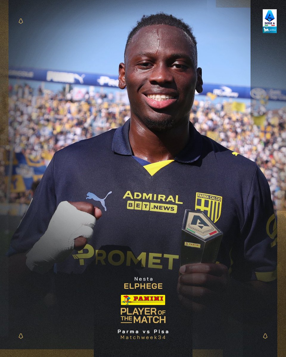 SerieA's tweet photo. Nesta Elphege è il Panini Player of the Match di #ParmaPisa 🏆👏 https://t.co/mLYF5ZlVbQ