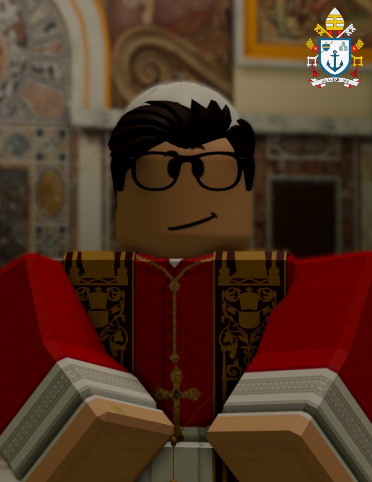 VaticansRBLX's tweet photo. The Pontifical Household has released the official portraits and the Coat of Arms  of Pope Gregory XVII after a period of anticipation.

The Holy Father expressed gratitude to those involved in their creation. https://t.co/bgmpXkCIUE