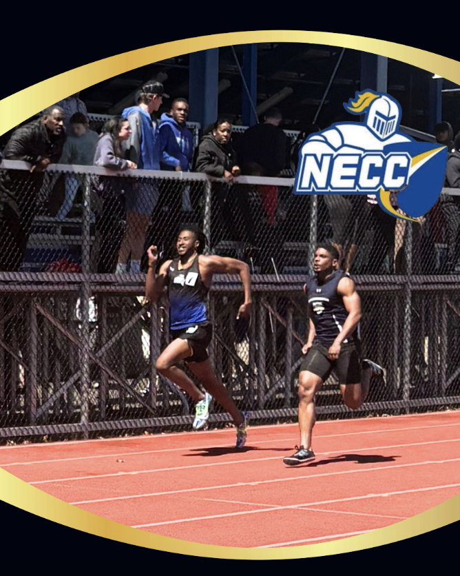 NECCKnightsTF's tweet photo. At the CCSU Invitational, Derrick Pierre Paul reached an NJCAA national qualifying mark in the high jump (1.80m). Teriq Gooman (23.02) and Aivyn Privitera (23.45) each earned an automatic qualifying mark in the 200m. They will represent the Knights in 2 weeks in Utica, NY. https://t.co/zZs0s8oupR