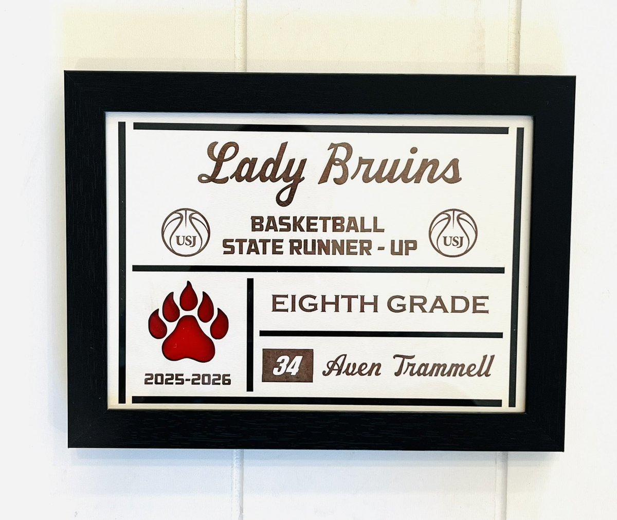 OrgainJeff's tweet photo. Thank you USJ Lady Bruins for using Five to Nine Laser Works!  Great program, great people, great experience for the 3rd year in a row! #basketballawards #banquetawards https://t.co/Tsns0SIVp8