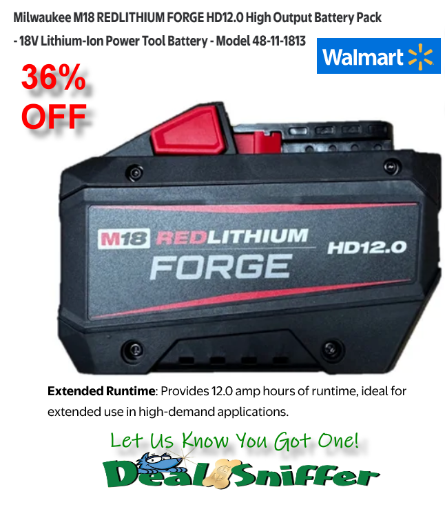 dealsniffer's tweet image. 🚨 36% OFF Milwaukee M18 REDLITHIUM FORGE HD12.0 High Output Battery Pack 🔋
mavely.app.link/xqlvGO01C2b 🔗
#MilwaukeeTools #PowerTools #ToolDeals #M18 #walmart