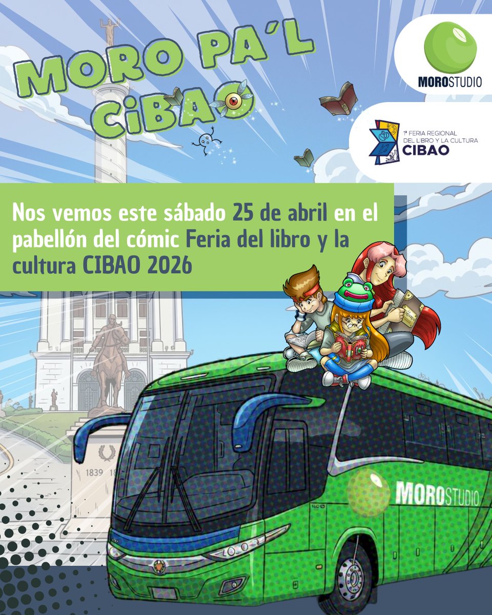 MoroStudio's tweet photo. Este sábado 25 en el #PABELLONDELCOMICRD de la Feria del Libro y la Cultura CIBAO @MiculturaRD #morostudio #comicdominicano https://t.co/ainKkAtHKn