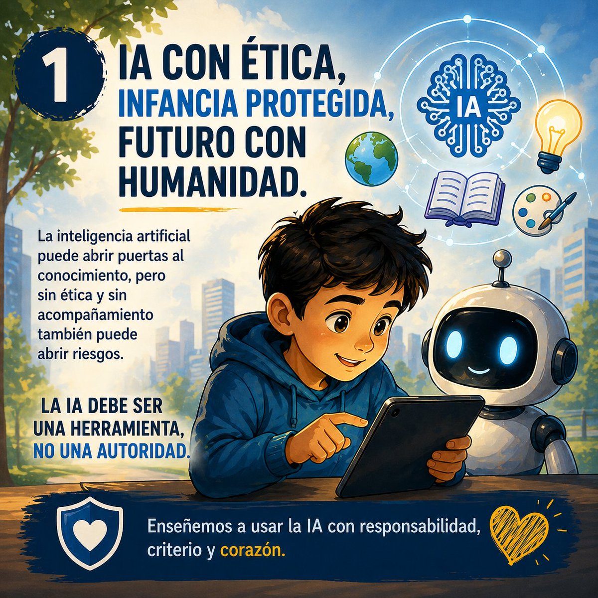 DarvCode's tweet photo. La IA puede abrir puertas al conocimiento, pero sin ética y acompañamiento también puede abrir riesgos para la niñez.

No debe ser niñera digital ni autoridad. Debe ser una herramienta para aprender, crear y pensar mejor.

#TomaElControlPorLaNiñez #IAÉtica #NiñezProtegida https://t.co/g1Ibh1vibQ