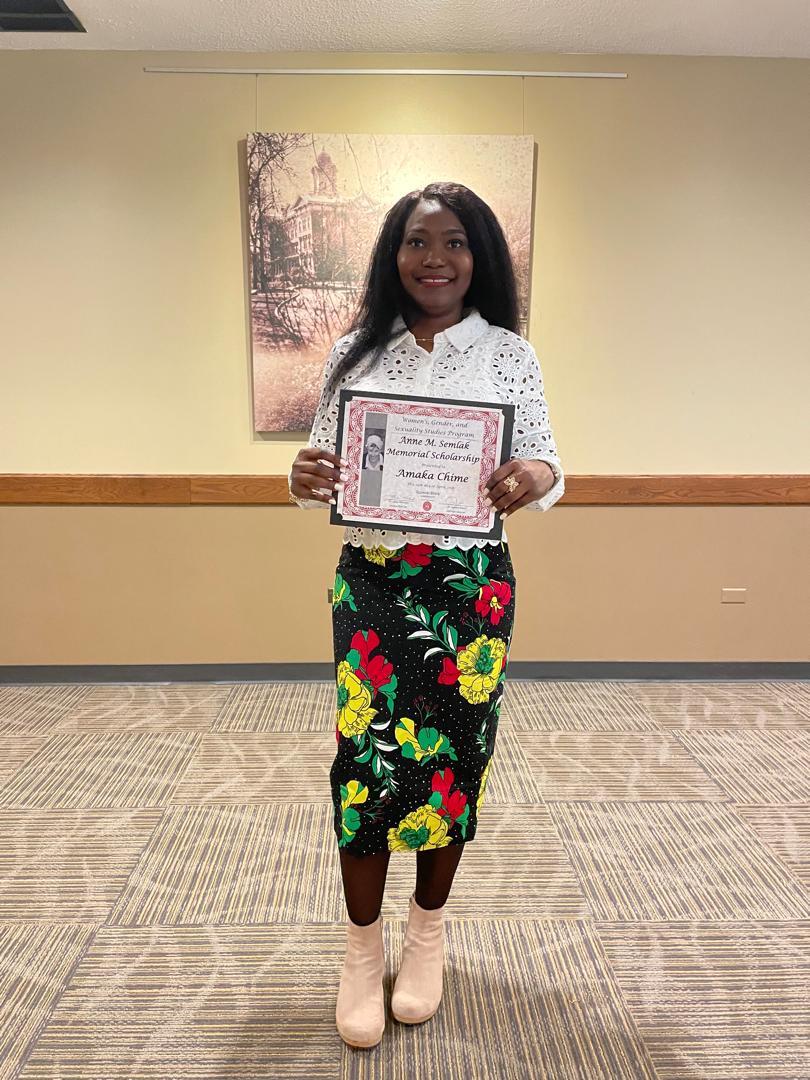 amychime's tweet photo. I am honored to receive the Anne M. Semlak Memorial Scholarship from the WGSS at ISU. 
A testament to the impact of my research and creativity. https://t.co/35pXU169eT