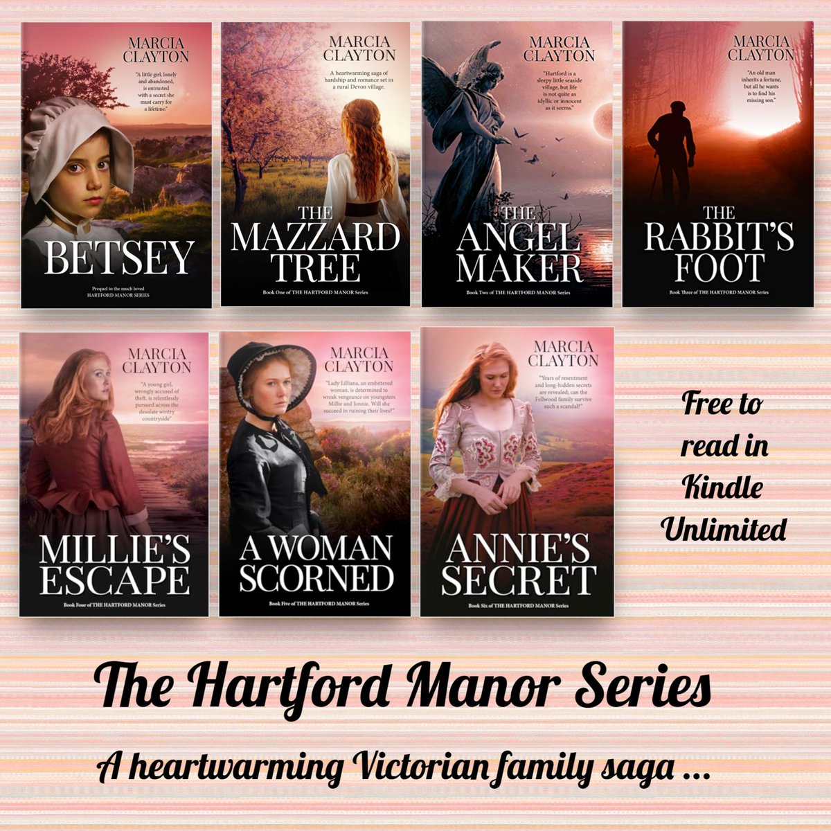 MarciaC89111861's tweet image. The Hartford Manor Series is a heart-warming family saga set in Victorian Devon. A real page-turner!
mybook.to/Betsey
viewauthor.at/MarciaClayton
#bookstoread #familysaga #historicalromance