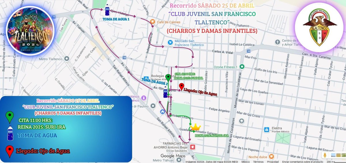 Carnaval_SFT's tweet photo. ⏰Cita 11:00 Hrs: Paseo Nuevo#16 Col. Ojo de Agua, San Francisco #Tlaltenco 📍Casa de la Reina 2025 👑Suri 1ra

💥 CLUB JUVENIL SAN FRANCISCO A.C.💥

📅Sábado 25 de Abril https://t.co/tgNCpEeFfZ