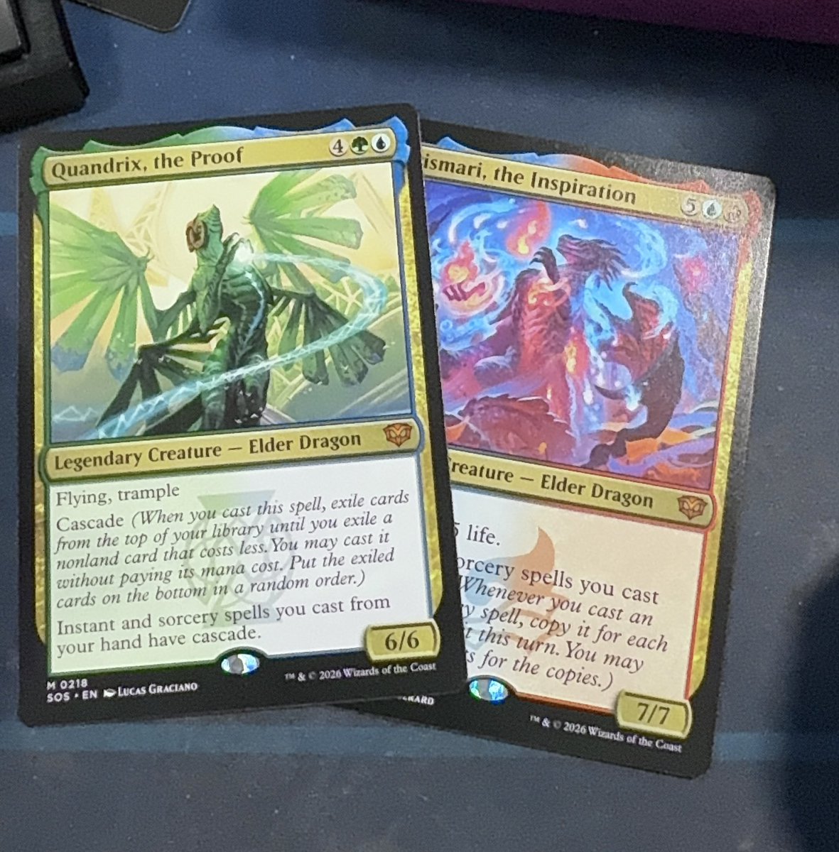 zanatos555's tweet image. Believe it or not, but I found two Dargons in one pack!!! :D 

Hoping this is a good sign for the collectors packs Im opening on 4/28!! 

#magicthegathering #secretsofstrixhaven #dragons