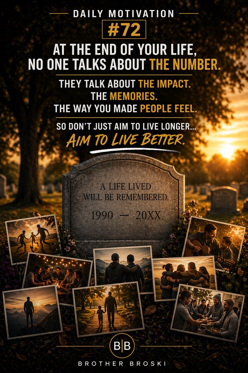 A long life isn’t the goal.
A meaningful one is.

#Purpose #Legacy #BrotherBroski