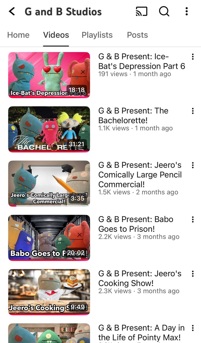 I don’t usually like to advertise my channel unless I’m saying that a new video is out or something, but if you guys want new Uglydoll content that’s not made with AI, subscribe to G and B Studios on YouTube. We make fun little Uglydoll comedy skit videos for an older audience.