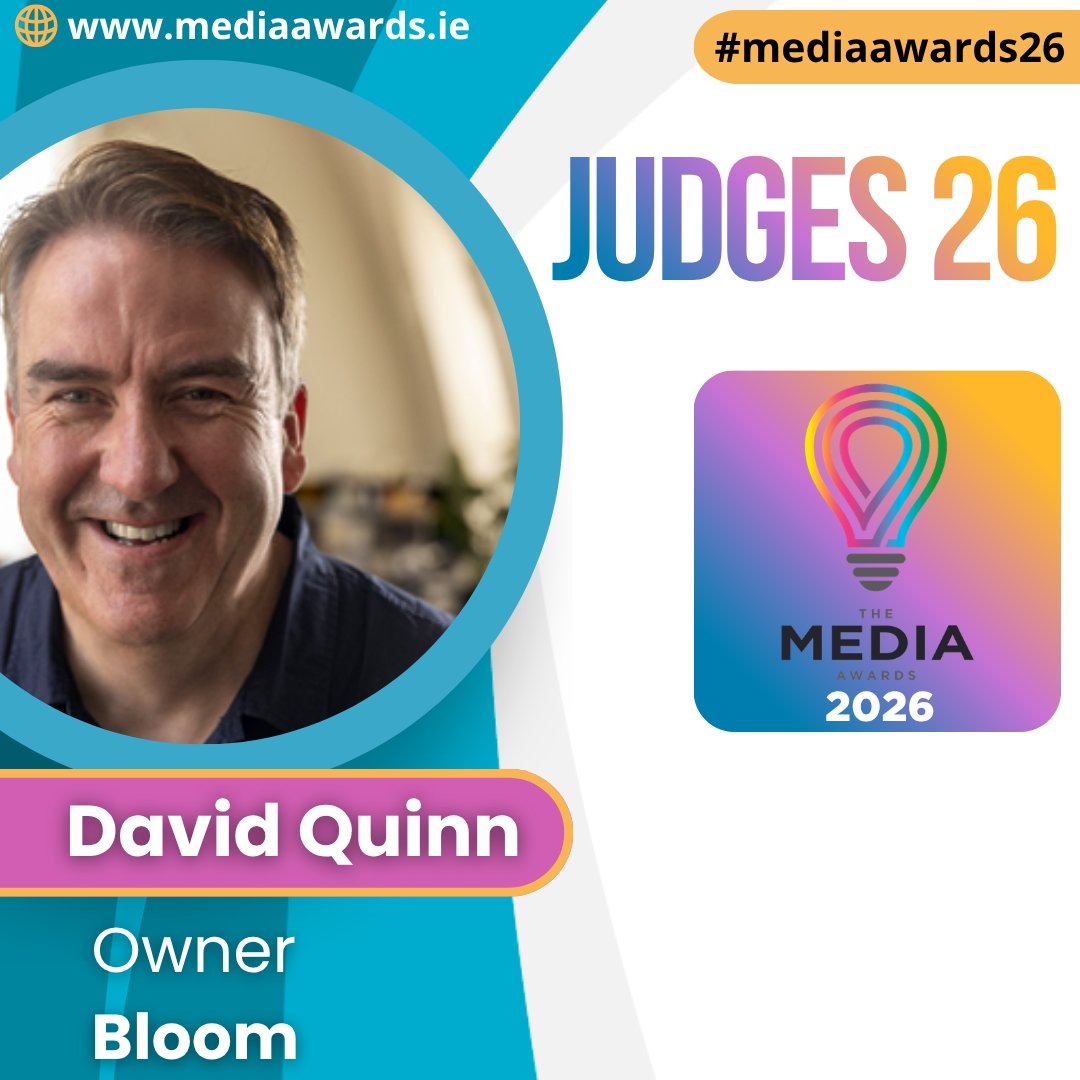 mediaawards_IRL's tweet photo. 🌟 Judge Announcement | Media Awards 2026
We were delighted to share David Quinn, Owner of Bloom, is in our judging panel! 
Live judging in progress!
For more info 👉 https://t.co/IDNQIeYmJy
#MediaAwards2026 #JudgingPanel #MA26 https://t.co/xrCt28pNsj