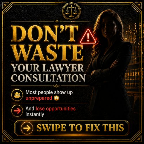 justicefinderne's tweet image. This ONE meeting can cost you thousands 💸

Your first lawyer consultation

Most people walk in unprepared 😳

No documents
No questions
No strategy

👉 Weak case

Fix it here 👇
justicefinder.net/product/attorn…

#lawyer #legalhelp #personalinjury