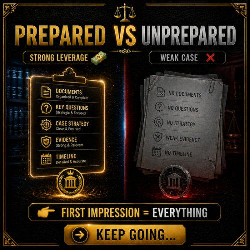 justicefinderne's tweet image. This ONE meeting can cost you thousands 💸

Your first lawyer consultation

Most people walk in unprepared 😳

No documents
No questions
No strategy

👉 Weak case

Fix it here 👇
justicefinder.net/product/attorn…

#lawyer #legalhelp #personalinjury