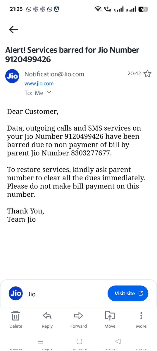 Rinkumahan's tweet image. @JioCare @reliancejio @_MukeshAmbani 
4 emails since 16th—no reply. Overcharged bill, zero support.
Escalating this &amp;amp; considering legal action. Switching all 8 numbers to @Airtel #JioScam
#Jio #CustomerServiceFail
#CustomerServiceFail
