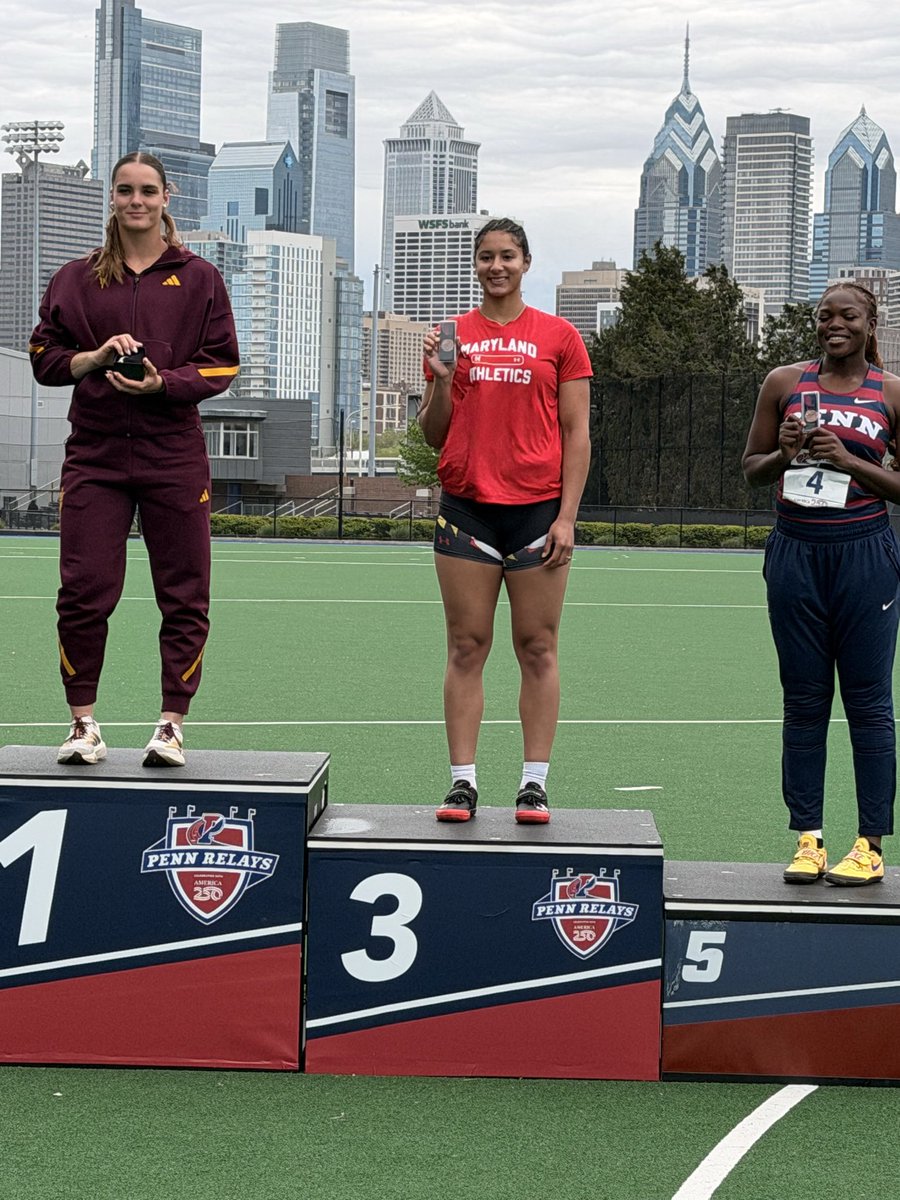 MarylandTrack's tweet photo. Morgan Graham takes third place at a distance of 52.52 meters in the women’s discus 🐢💪 https://t.co/zscOh4cAuc