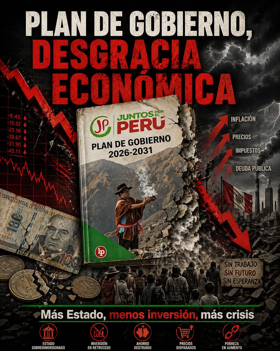 Van a votar por esto? Al menos dense un tiempo de leerlo o pásenle IA por último Jajajaja

🚨 Advertencia: este plan no es una reforma. Es una refundación ideológica del Perú.

Juntos por el Perú no propone solo mejorar salud o educación. Su plan habla de:

🔴 “Socialismo Andino