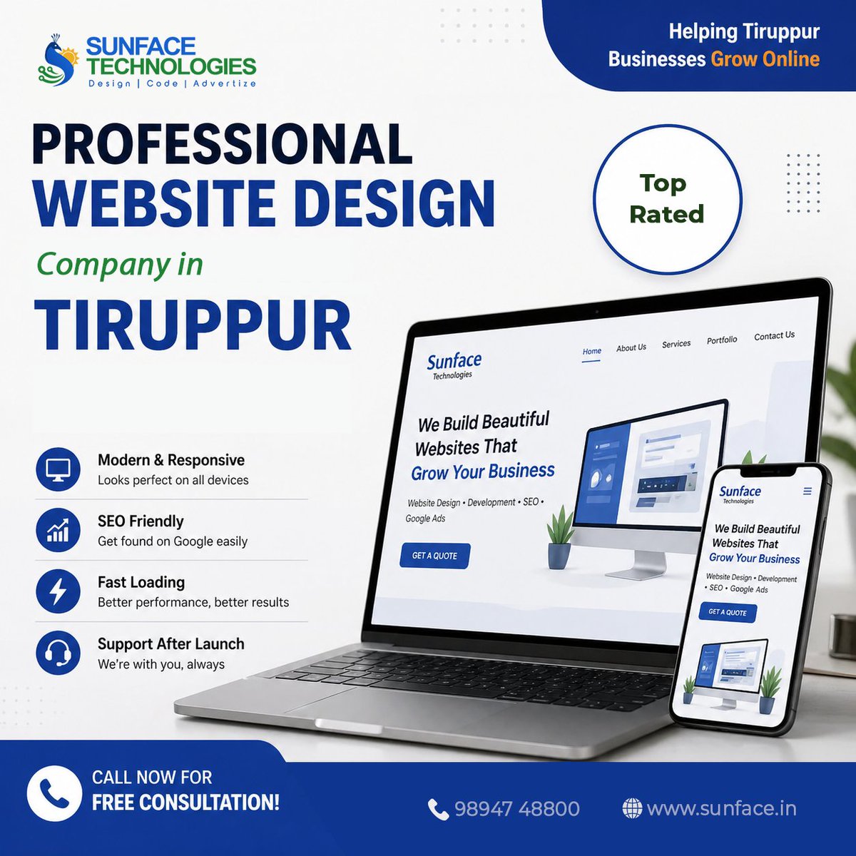 sunfacein's tweet image. Professional Website Design  now in #திருப்பூர், for all Businesses. We are just a call away! +91 98947 48800
Official Website  sunface.in
.
.
#websitedesigncompany | #webdevelopment | #tirupur