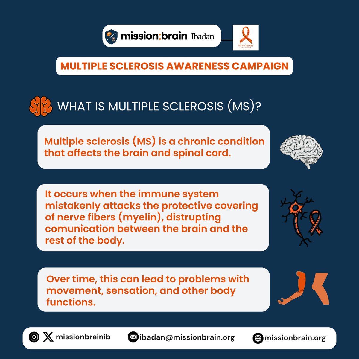 MissionBrainIb's tweet image. It's another day to get more aware about Multiple Sclerosis (MS)!!!

Learn more 🔗: medium.com/@missionbraini…

📷 Follow us on social media: linktr.ee/missionbrainib

👥 Join our WhatsApp community: bit.ly/ib-neuroenthus…

#brain #awareness #multiplesclerosisawareness #missionbrain