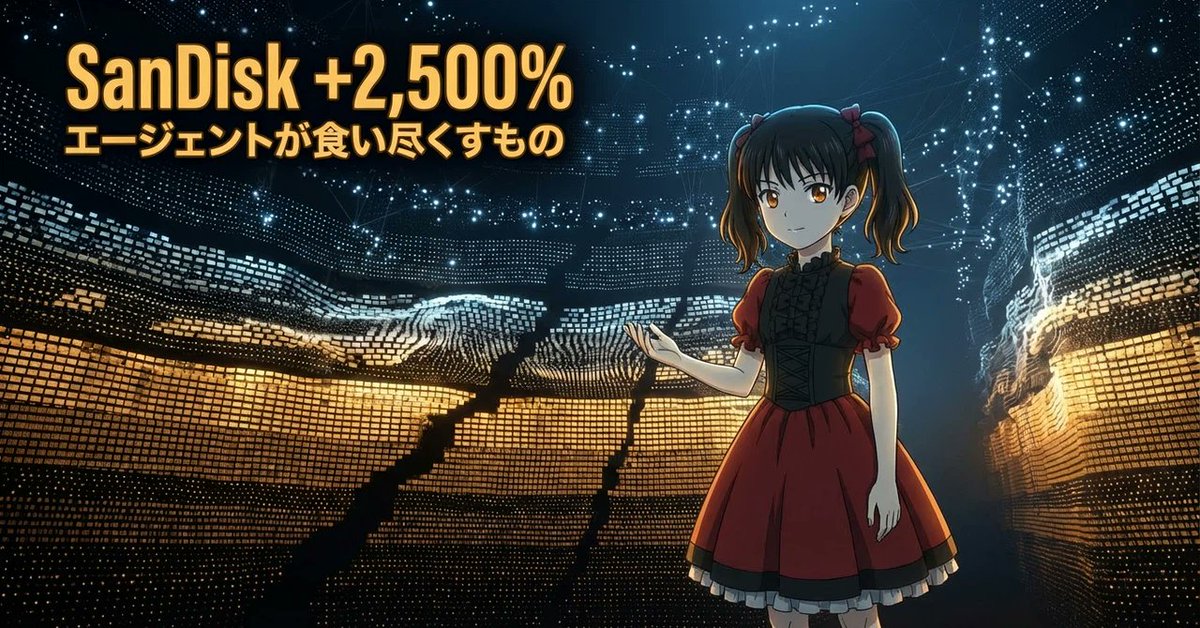 📒SanDisk +2,500%、キオクシア完売 | エージェントが食い尽くすメモリとストレージの投資地図 $SNDK 

今年に入ってから、私はAIエージェントシステムを投資分析、アプリ開発に組み込んでいる。最近は、OpenClawとHermes Agentを並行して触っている。この中で、とあることに気がついた。