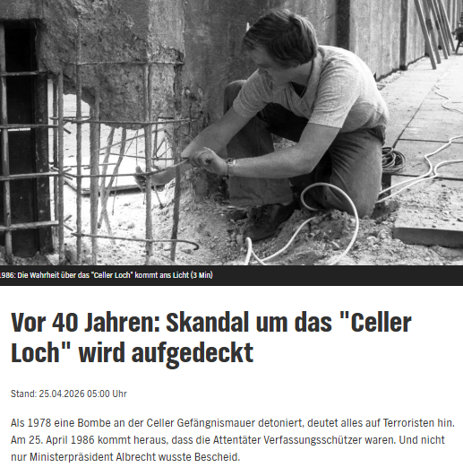 cyan_rk's tweet image. Fall Ihr wieder mal von jemandem den dämlichen Satz hört:
"Sowas würde der #Staat niemals tun"
Dann zeigt ihm zum Einstieg diesen Artikel.🧐💥
#CellerLoch #Terror #FalseFlag #dsds #DeepState #Samstag #Sonntag 
ndr.de/geschichte/chr…