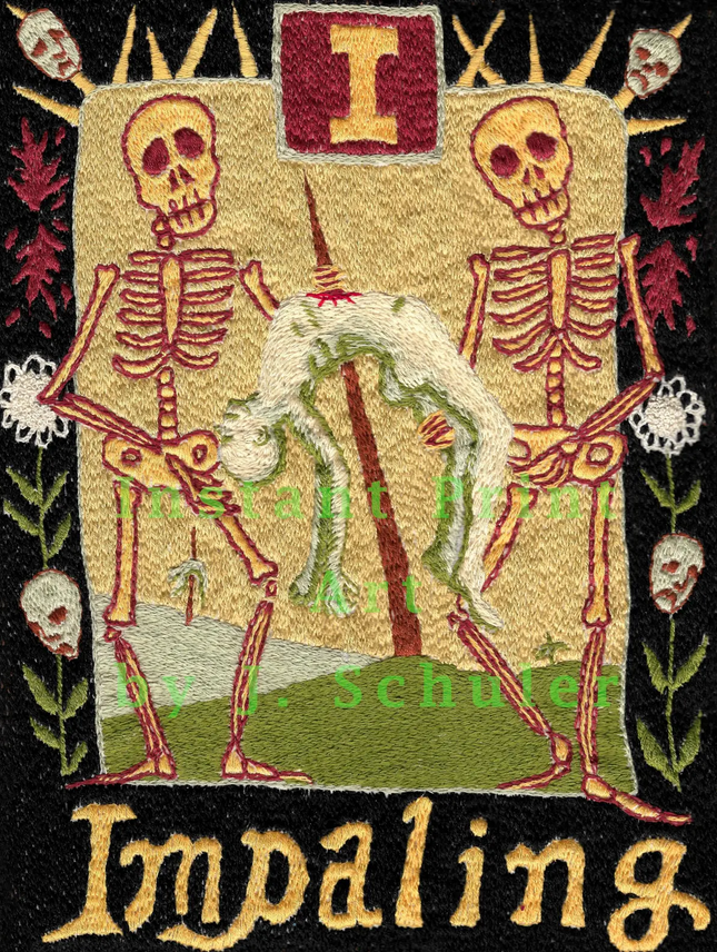 JulieKSchuler's tweet image. I is for Impaling
art to download

jschulerart.etsy.com/listing/437983…

#handembroidery #download #needlework #skeletons #spooky #darkart #alphabet