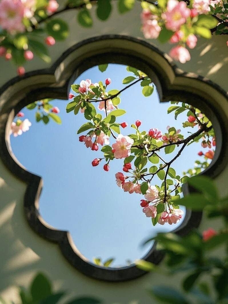 greenvibe's tweet image. Gentle spring flowers against a clear blue sky.