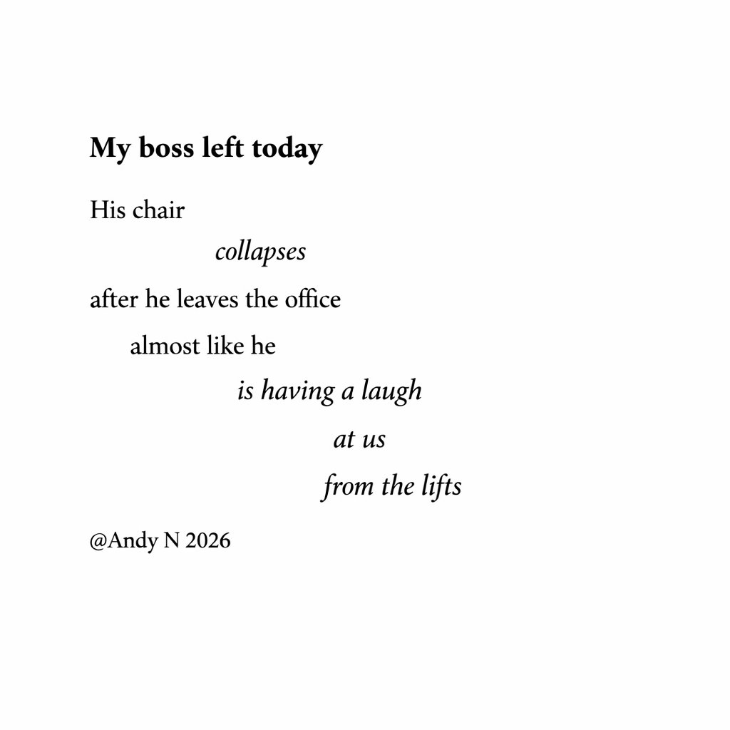 aen1mpo's tweet photo. Day 24 of #NaPoWriMo (National Poetry Writing Month) - 2 x linked poems today.
Full details of the project here
https://t.co/8xc9HqPbce
#poetry #minipoetry #experimentalpoetry #poem #silence #smallpoetry https://t.co/9GsfhFU0qG