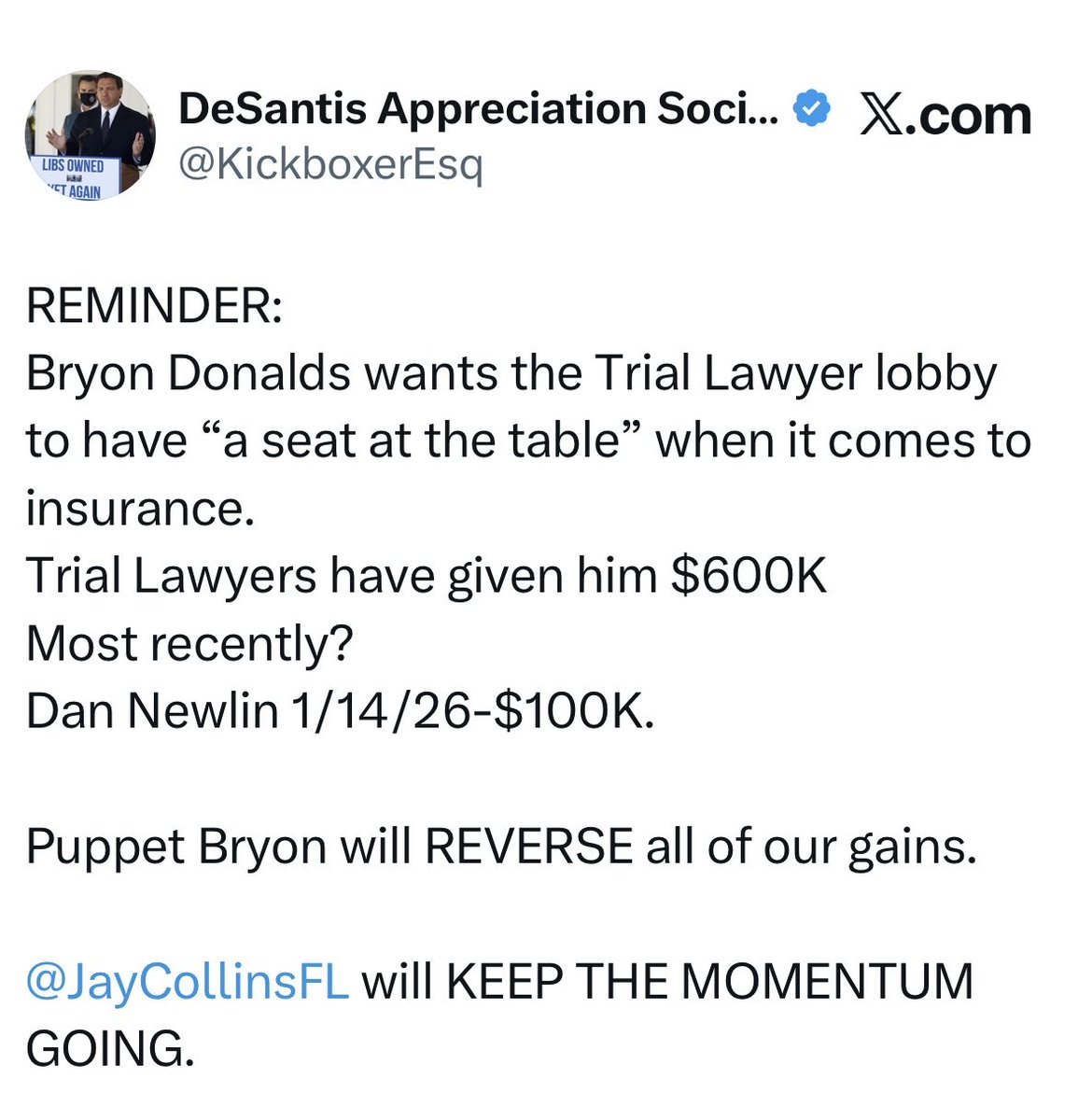 DeSantis Appreciation Society tweet media